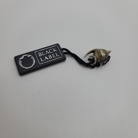 Black Label Striped Fish Charm .925 Silver - Picture 1 of 2